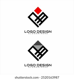 Design do logotipo da letra inicial geométrica N e M com conceito de diamante.