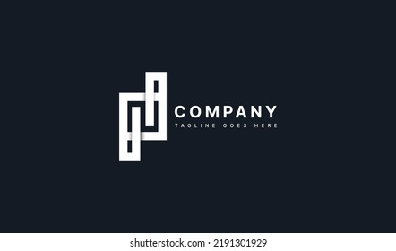 Geometric Initial Letter N or PD Logo design. Usable for Business and Company Branding Logos. Flat Vector Logo Design Template Element.