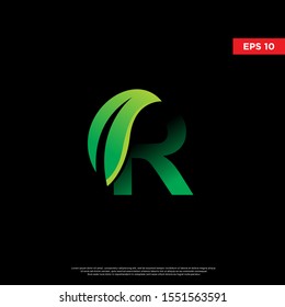 geometric initial letter rleaf font. modern logo, icon template 