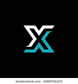 Modelo de vetor de design de logotipo X letra inicial geométrica