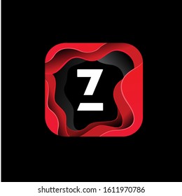 geometric initial letter z inside square fluid. modern icon, template design
