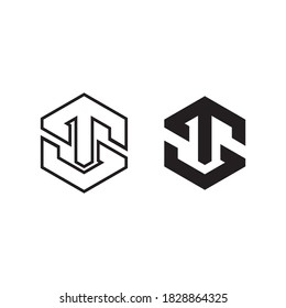 geometric initial logo template for tech business
