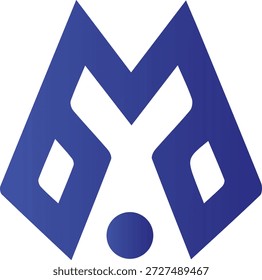  Um logotipo M inicial geométrico com gradação profissional