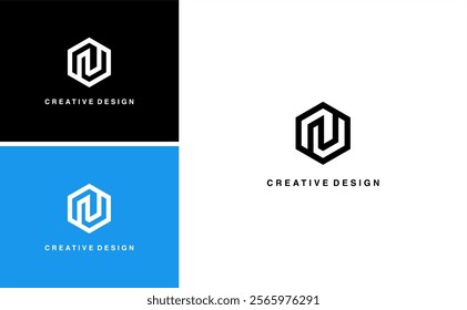 geometric initial N logo abstract , masculine industrial with N letter concept