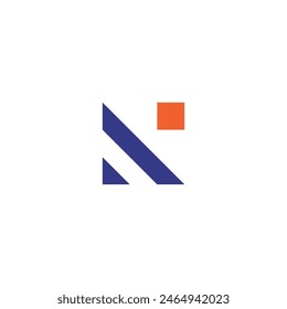 Geometric initial N logo design vector with square shape style 180524