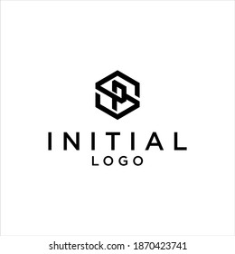 Geometric Initial SP PS Logo Design Vector