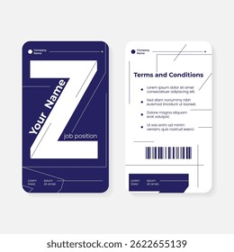 geometric initials identity card template