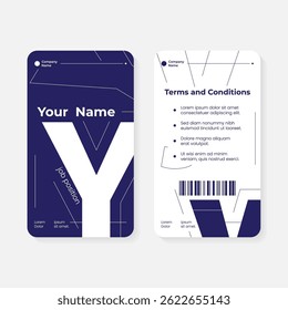 geometric initials identity card template