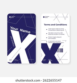 geometric initials identity card template