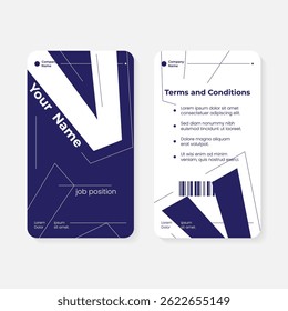 geometric initials identity card template