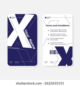 geometric initials identity card template