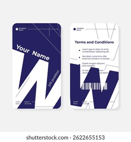 geometric initials identity card template