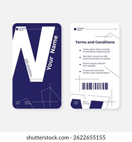 geometric initials identity card template
