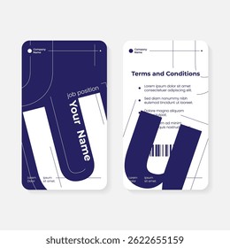 geometric initials identity card template
