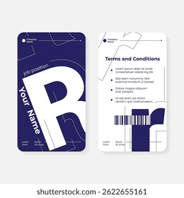 geometric initials identity card template