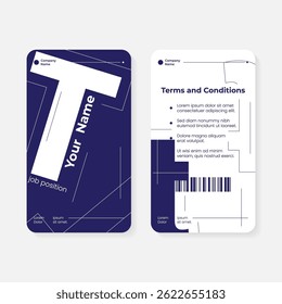 geometric initials identity card template