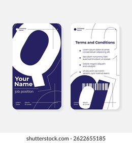 geometric initials identity card template