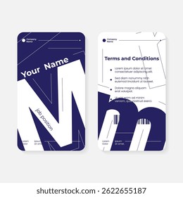 geometric initials identity card template