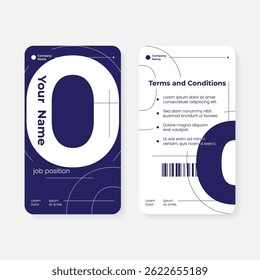geometric initials identity card template
