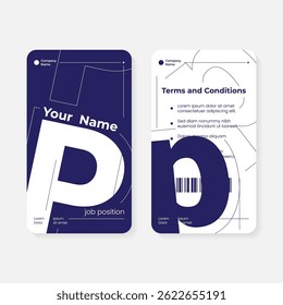 geometric initials identity card template