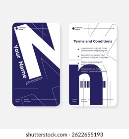 geometric initials identity card template