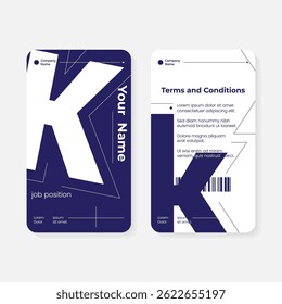 geometric initials identity card template