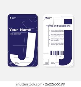geometric initials identity card template