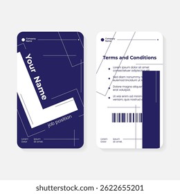 geometric initials identity card template