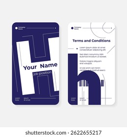 geometric initials identity card template
