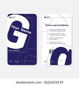 geometric initials identity card template