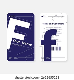 geometric initials identity card template