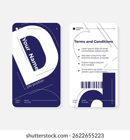 geometric initials identity card template