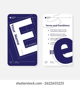 geometric initials identity card template