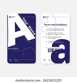 geometric initials identity card template