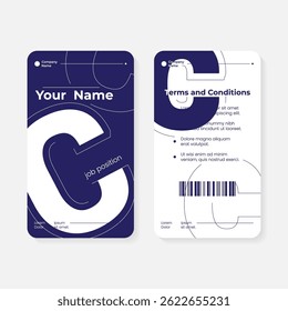 geometric initials identity card template