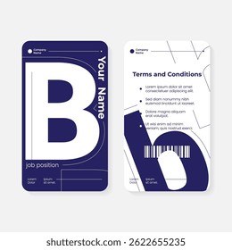 geometric initials identity card template