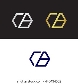 Geometric initials with letter C and letter B