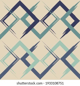 Geometric ink and pen drawing. Boho texture for ethnic fabric. Seamless pattern. Vector illustration for web design or print.