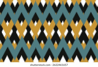 Geometric inspired pattern design, square, triangle, blue, black, white.