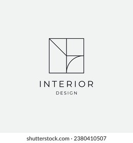  geometric Interior logo design illustration vector template