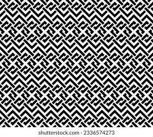 Geometric interlaced black squares seamless pattern. Vector illustration
