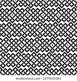 Geometric interlaced black squares seamless pattern. Vector illustration