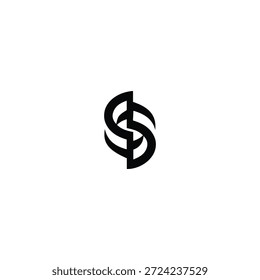 Logo-Design mit geometrischen, ineinandergreifenden SS-Buchstaben. Modernes abstraktes Monogramm für Luxus-Branding, Mode-Identität und kreative Agentur. Professionelles doppeltes S-Anfangssymbol