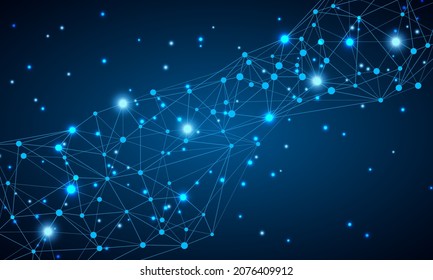 Conexión geométrica a Internet. Resumen del fondo vectorial de baja superficie de polietileno y tecnología.