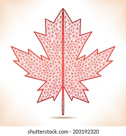 Geometric interpretation of the red maple leaf.