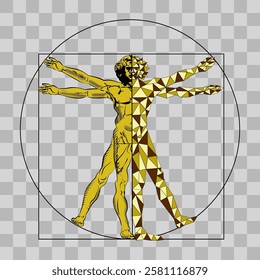 Geometric interpretation of Vitruvian man.