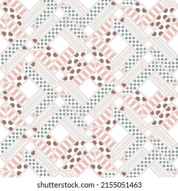 Geometric intertwined shapes seamless pattern. Abstract tileable background
