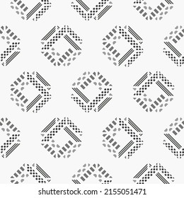 Geometric intertwined shapes seamless pattern. Abstract tileable background