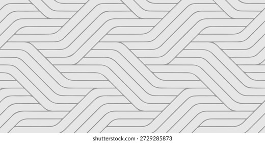 Geometrisches Interwoven-Muster gekrümmter Linien in weichen Grautönen