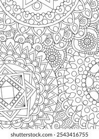 Geometric intrincate detalhado Mandala adulto colorir página intrincate padrão circular Zentangle